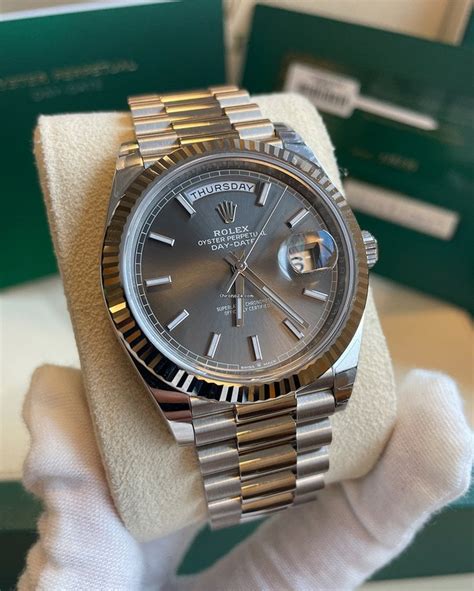 rolex chinese numerals day date white gold|rolex day date 40mm price.